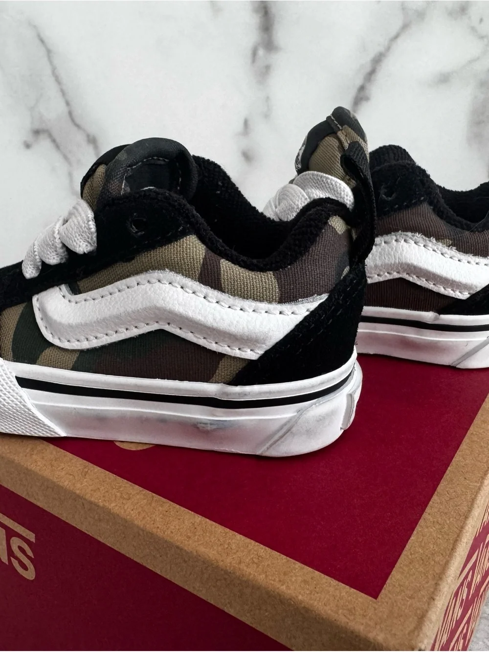 Vans Baby (Size 2) Old Skool Sneakers in Black and Olive Camo